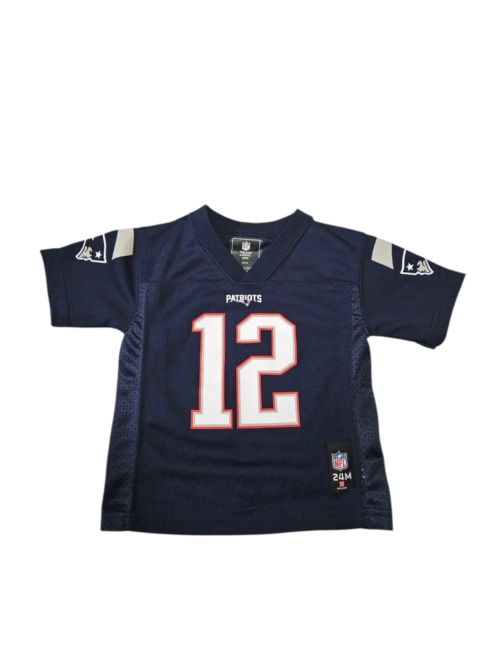 NFL Team Apparel Kids Navy Patriots Football Jersey #12 Brady Size 24M Unisex